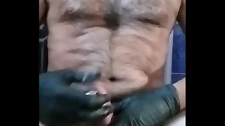 Piss off in Latex Gloves & Stockings Part 5 - Cum